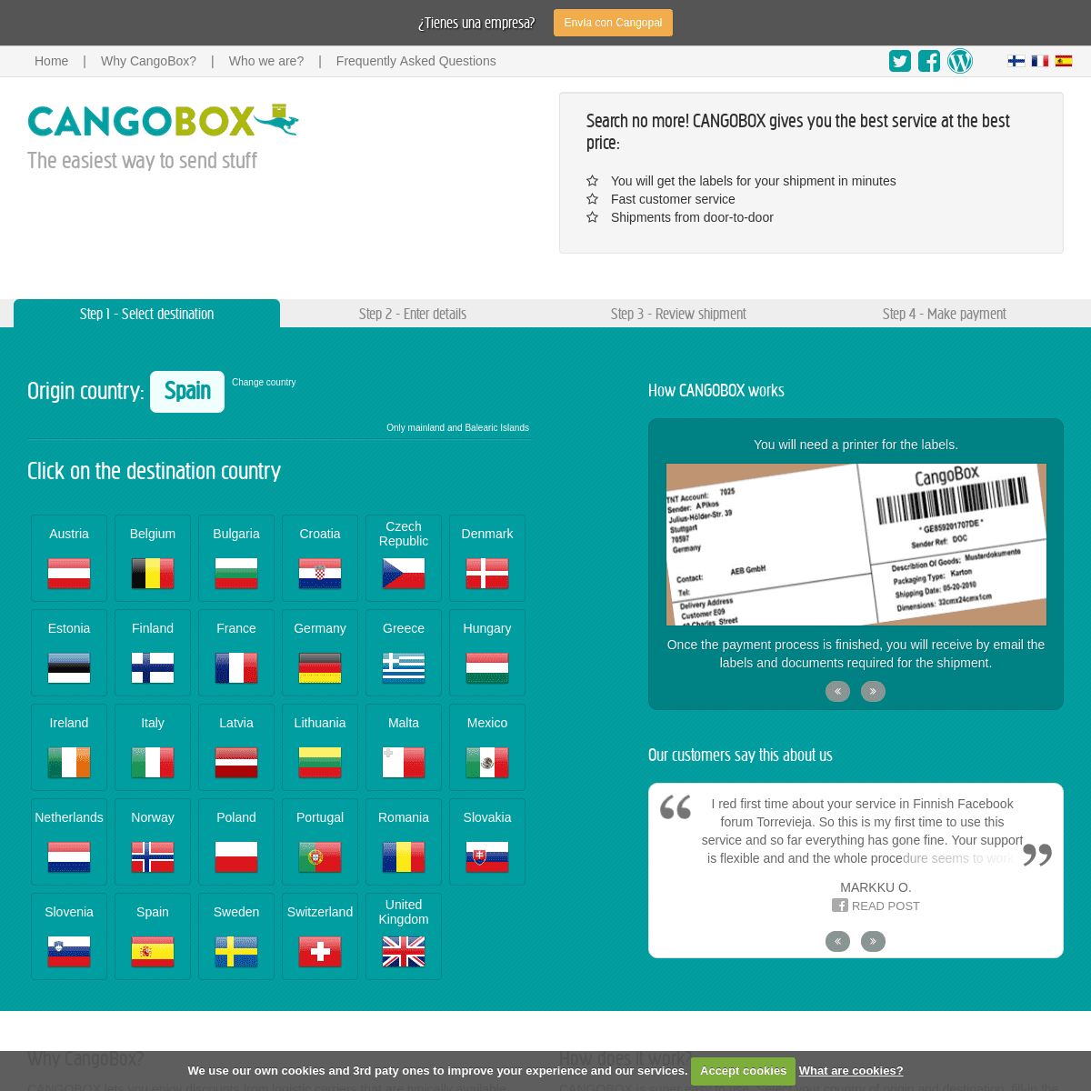 The easiest way to send stuff - CangoBox