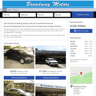 Used Cars Wantage, Used Car Dealer in Oxfordshire | Broadway Motors