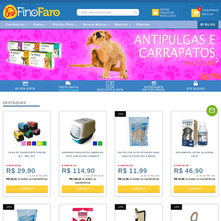 Pet Shop Online com ofertas especiais e Frete Grátis | Finofaro