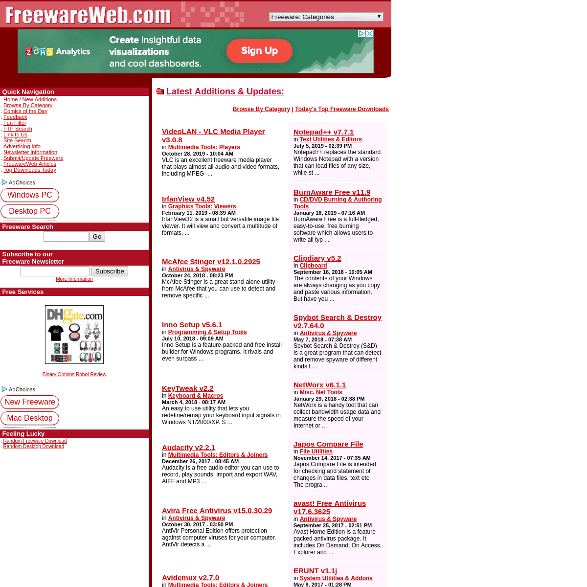 A complete backup of freewareweb.com