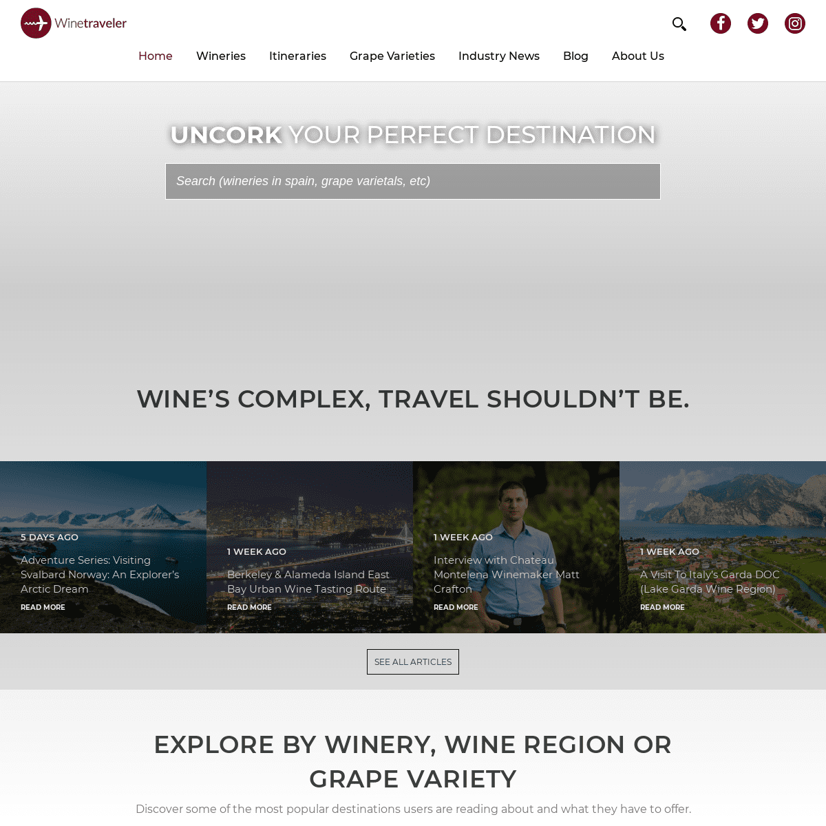 Winetraveler • Wine's complex, travel shouldn't be.