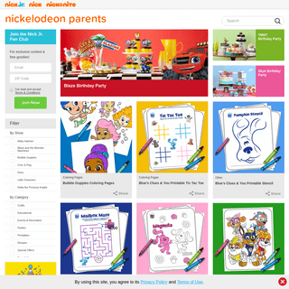 Nickelodeon Parents | Printables, coloring pages, recipes, crafts, and more from your child’s favorite Nickelodeon and Nick Jr. 
