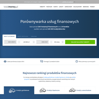 Porównywarka kredytów, lokat i kont - najlepsza porównywarka finansowa | TotalMoney.pl