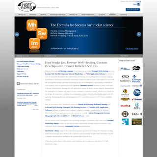 HostWorks, Inc.; Denver, Colorado Web Hosting, Web Site Development, Denver Internet Services