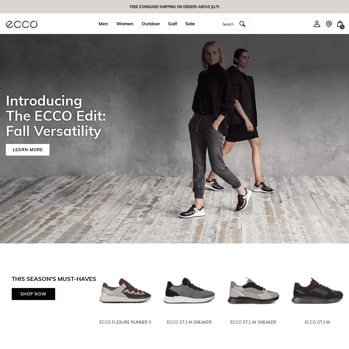 ECCOÂ® Shoes, Boots, Sandals, Golf Shoes, Sneakers & Leather Bags.