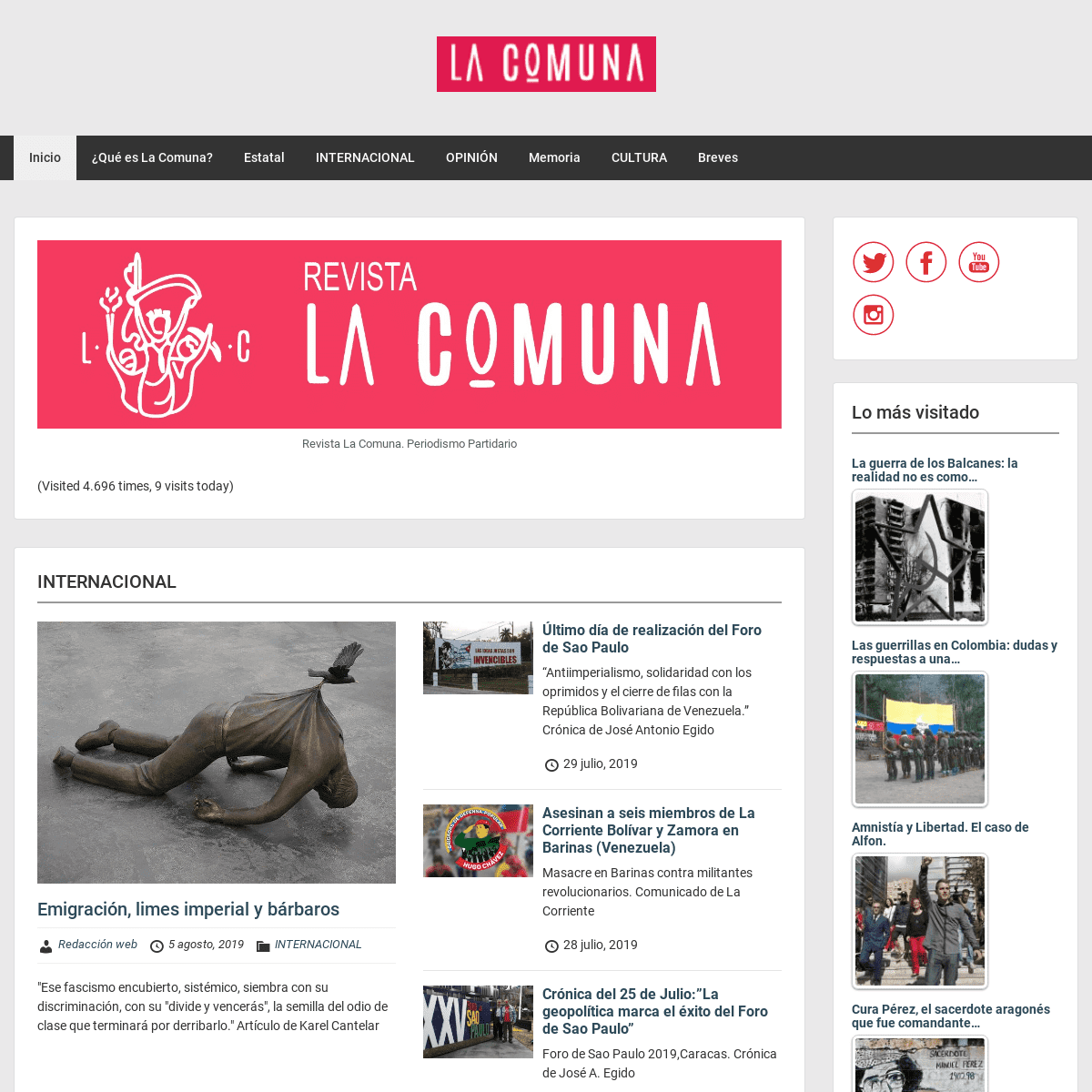 Revista La Comuna. Periodismo Partidario