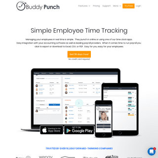 Best Time Clock Software | Employee Attendance Tracking Online | Virtual Work Scheduling App | Free Trial | Buddy Punch