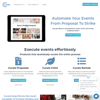 Event Software for Florists, Caterers, and Rental Companies | Curate