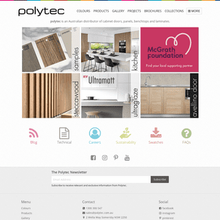 Polytec - decorative surfaces and doors for kitchens, laundries, wardrobes, furniture, and commercial use.