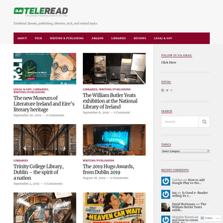 TeleRead: Ebooks, publishing, libraries, tech, and related topics