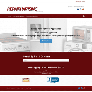 Repair Parts For Appliances Washer Dryer Refrigerator Range Ovens - Repair Parts Inc