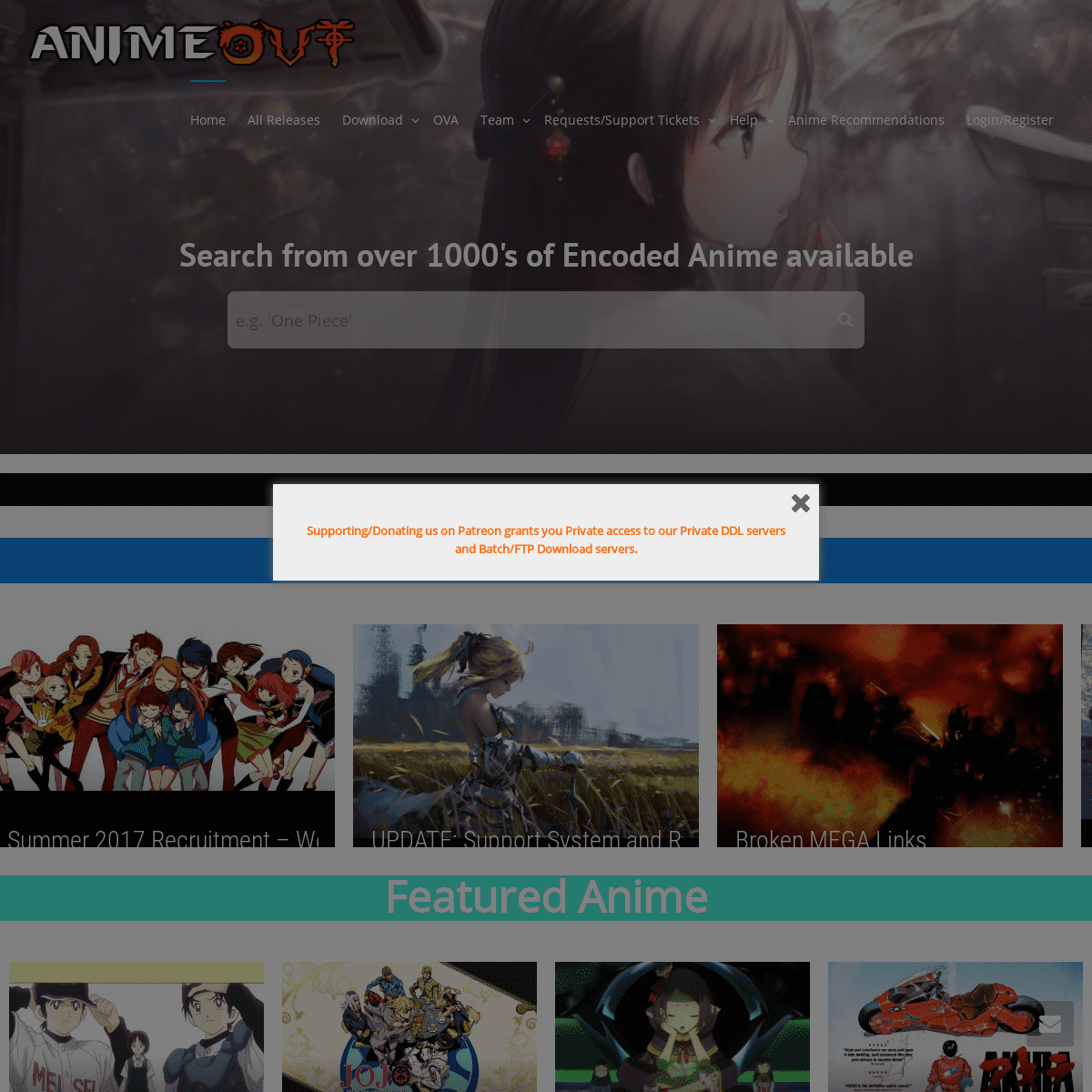 AnimeOut - Free Download of Encoded Anime Series, Movies and OVAs