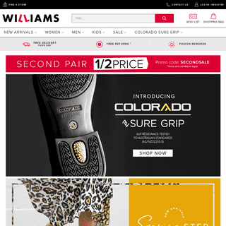 Williams Shoes - Buy Women's, Men's and Kids Shoes Online