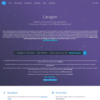 Laragon - portable, isolated, fast & powerful universal development environment for PHP, Node.js, Python, Java, Go, Ruby.