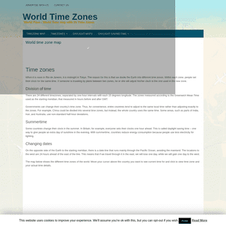 World Time Zones - World Time Map with 25 Time Zones