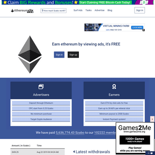 EthereumClix - Ethereum Paid To Click Service