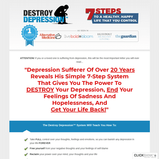 The Destroy Depression™ System - Cure Depression Naturally