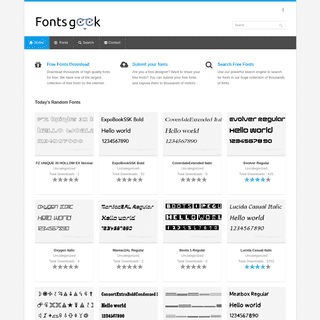 Fontsgeek : Download Thousands Of Cool Free Fonts For Windows And Macintosh.