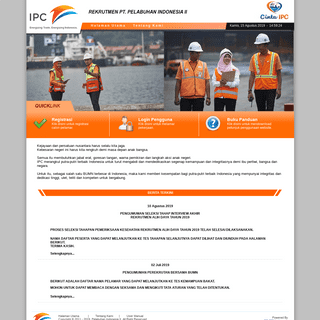 Recruitment Indonesia Port Corporation II 2019