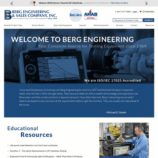 Berg Engineering | Ultrasonic Test Equipment, Magnaflux, NDT