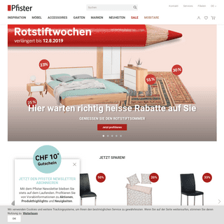Rotstiftwochen bei Pfister  |  Möbel & Accessoires online kaufen bei  · Pfister