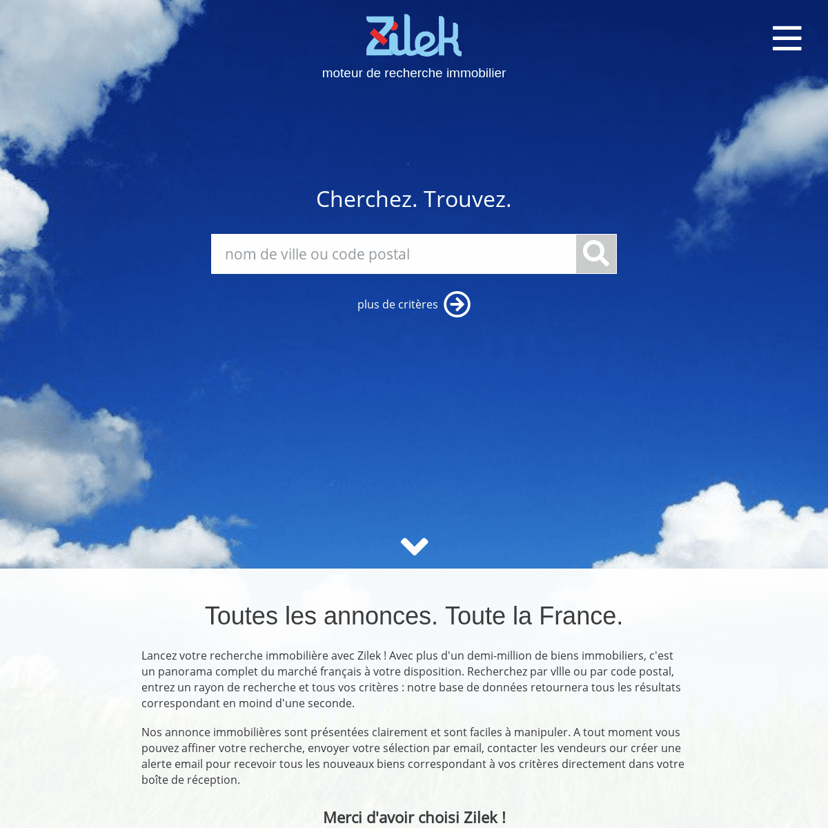 Zilek Immobilier ▷ Rechercher maison à vendre