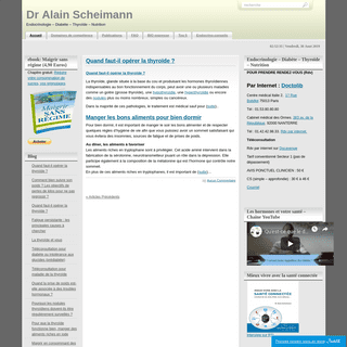 Dr Alain Scheimann  Dr Alain Scheimann - Endocrinologie – Diabète – Thyroïde - Nutrition
