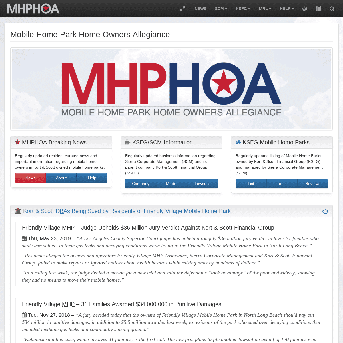 Mobile Home Park Home Owners Allegiance (MHPHOA)