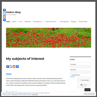 My subjects of interest - Heiko's Blog