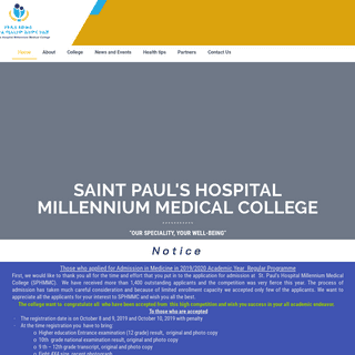 Saint Paul's Millennium Medical College – OUR SPECIALITY, YOUR WELL-BEING