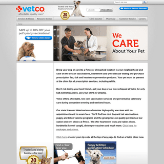 Low Cost Mobile Pet Vaccination Clinics, Animal Hospitals and Pet Meds - VETCO at PETCO