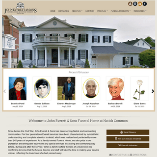 John Everett & Sons Funeral Home at Natick Common | Natick MA funeral home and cremation