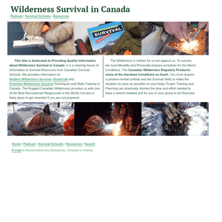 Wilderness Survival in Canada Information Site