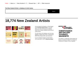 Find New Zealand Artists - A Database of Artist Names