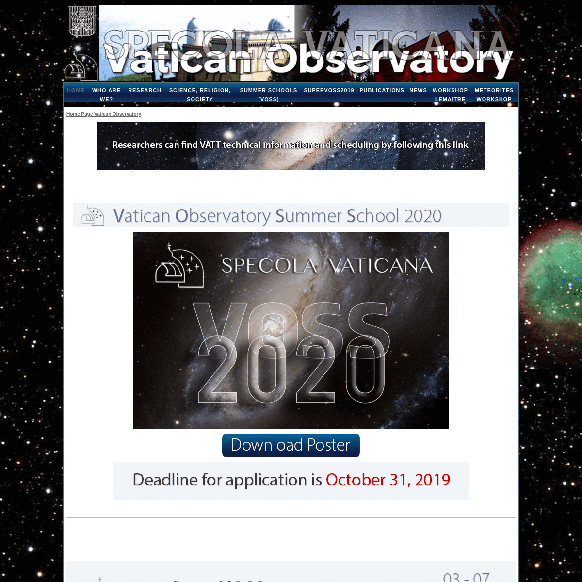 Home Page Vatican Observatory