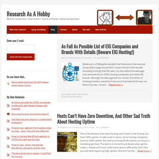 Research as a Hobby - Blog