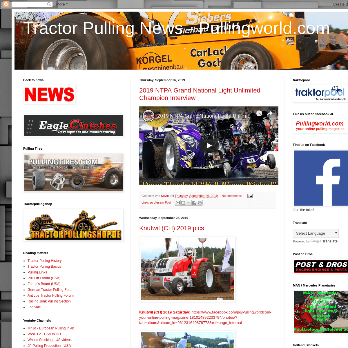 Tractor Pulling News - Pullingworld.com