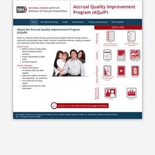 NCI DCP Accrual Quality Improvement Program (AQuIP)