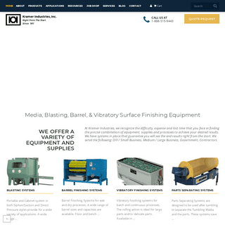 Kramer Industries Media Blasting, Barrel, & Vibratory Finish Equipment