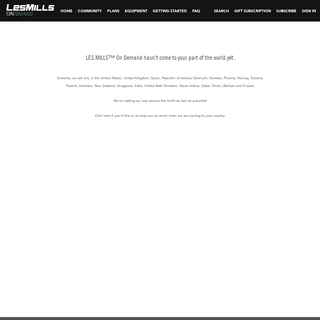 Les Mills On Demand -  Service Unavailable In Your Region