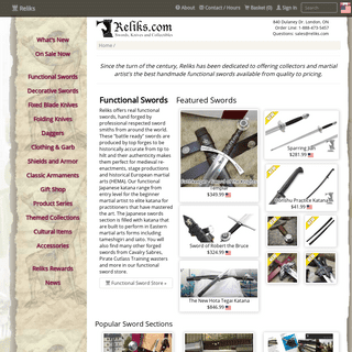 Reliks Inc. - Functional Swords and Katana, Medieval Armour and Knives