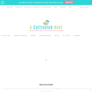 A Cultivated Nest - Helping You Manage Your Home and Life on a Budget