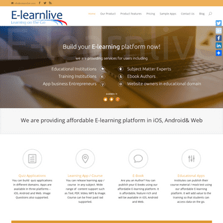 Affordable E-learning platform in android, iOS and web by elearnlive services
