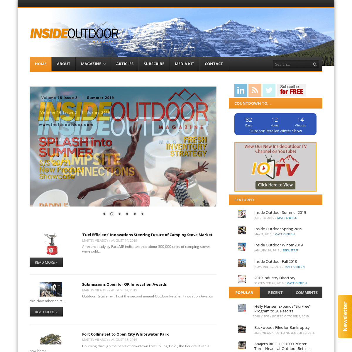 Inside Outdoor Magazine - Business Intelligence for the Outdoor Lifestyle