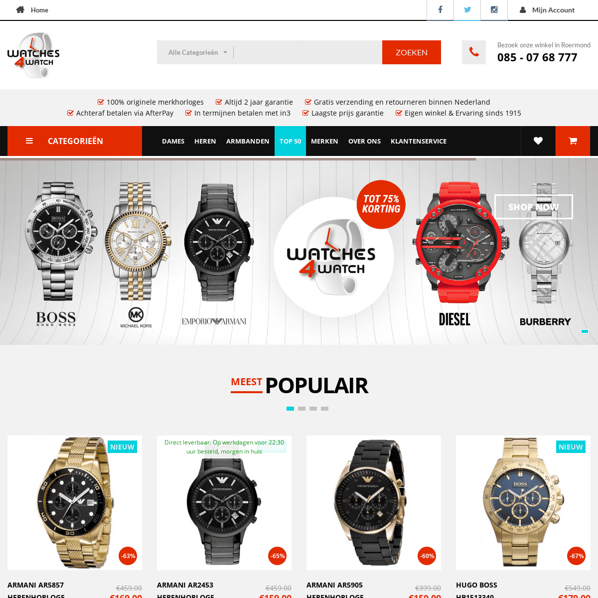 Online horloges kopen bij de horloge specialist  | Watches4Watch