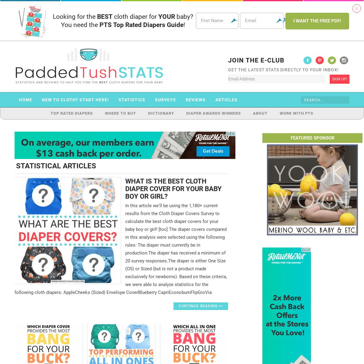 Padded Tush Stats - Cloth Diaper Statistics And Reviews