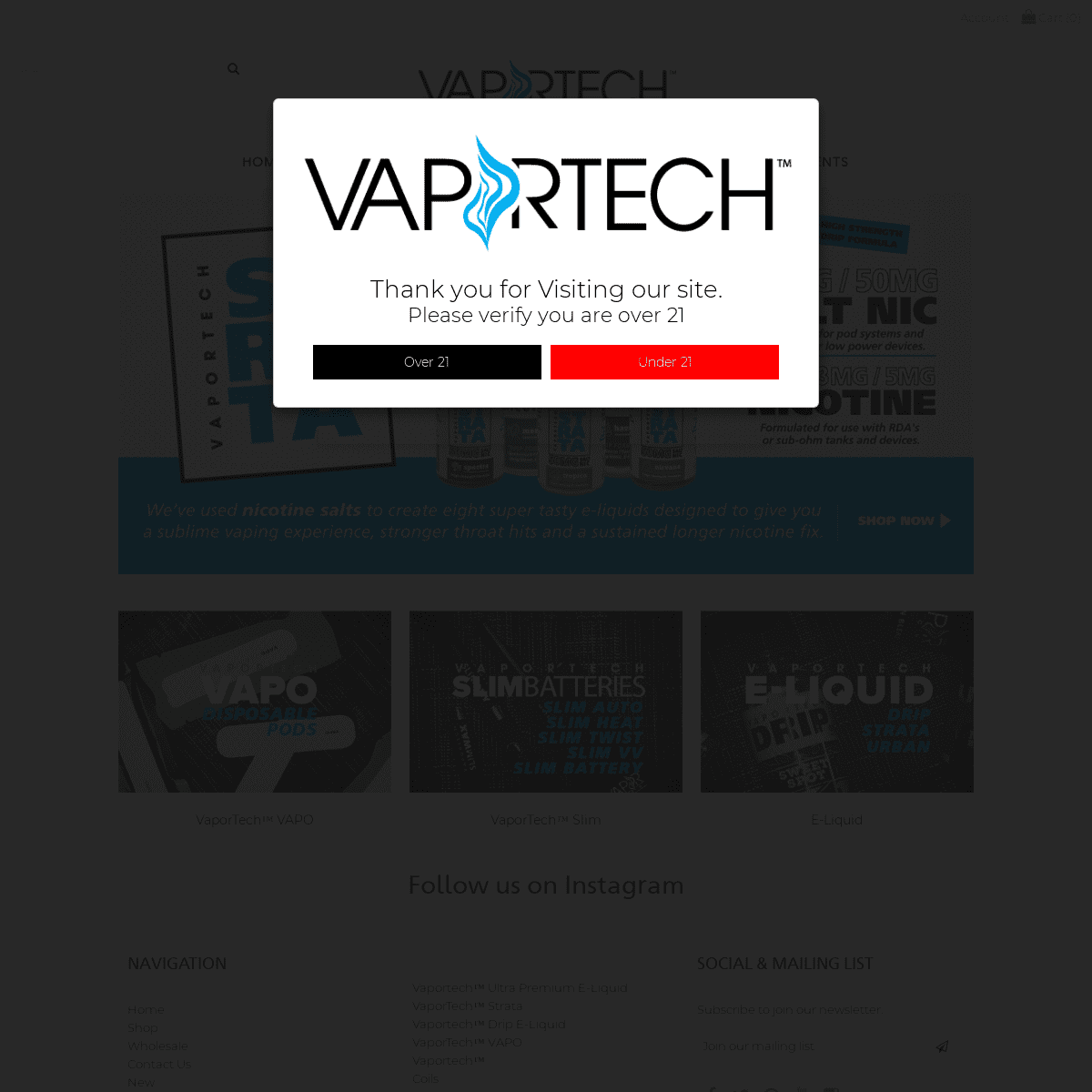 Welcome to Vaportech Home of the Vapo and Slim Lines