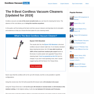 The 9 Best Cordless Vacuum Cleaners in 2019: Review and Guide