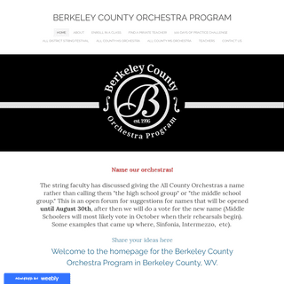 Berkeley County Orchestra Program - Home