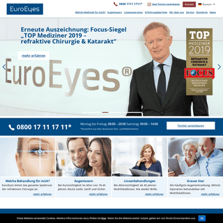 EuroEyes: Augenlasern beim Spezialisten für Fehlsichtigkeiten